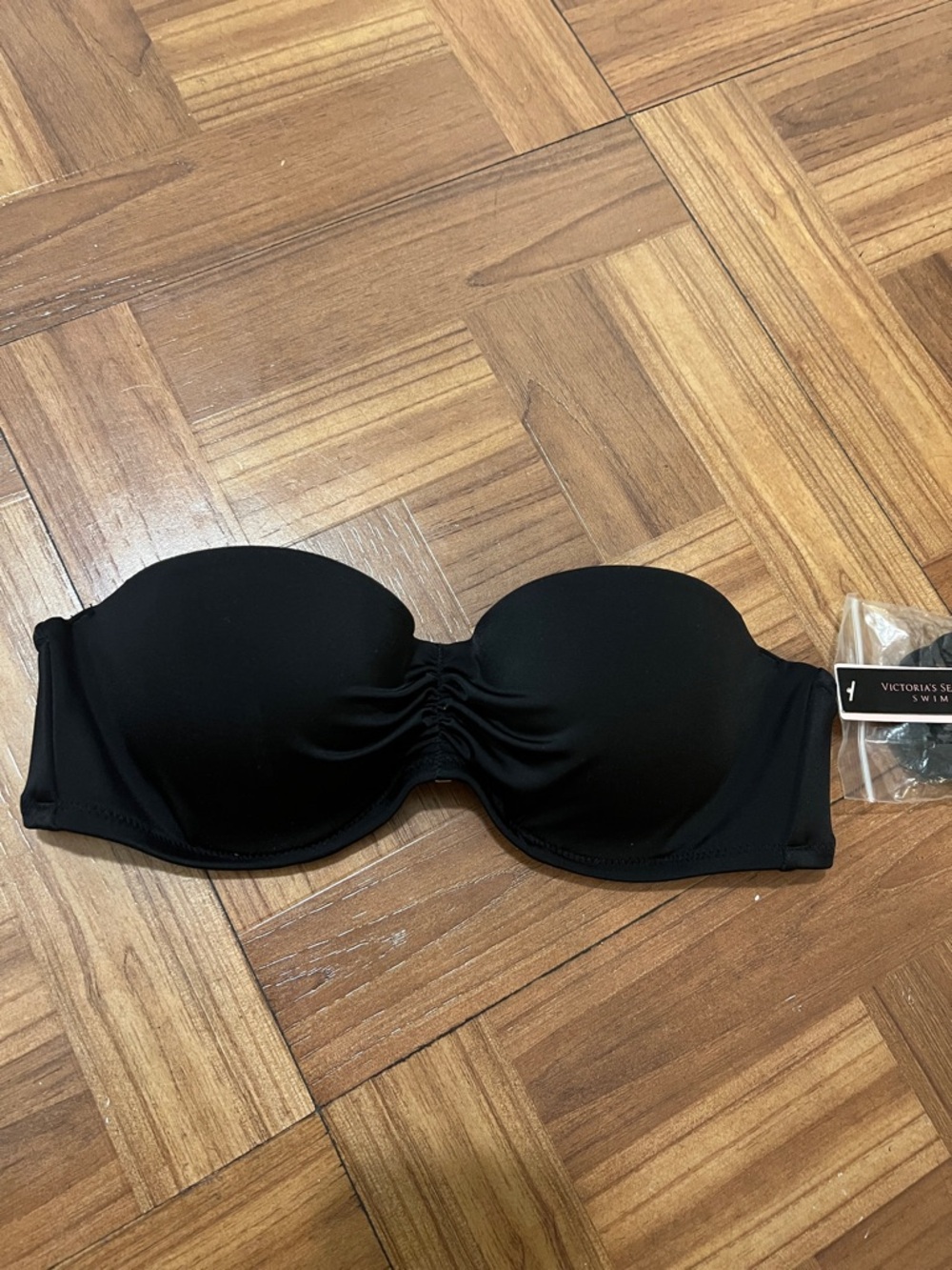 Victoria's Secret Black Strapless Bandeau Swim Top 32B